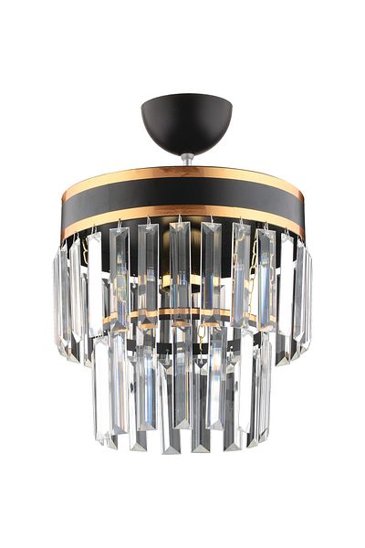 KUZEY AYDINLATMA Generation Single Two Tiers Black Modern Chandelier