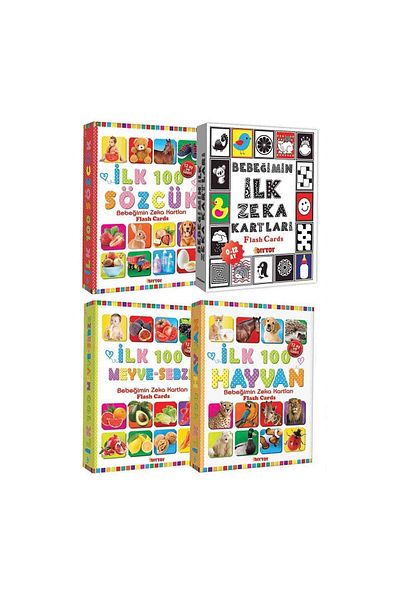 Diytoy 4-Piece Training Set - My First 100 Words, Animal and Vegetable Fruit Baby's First Intelligence
