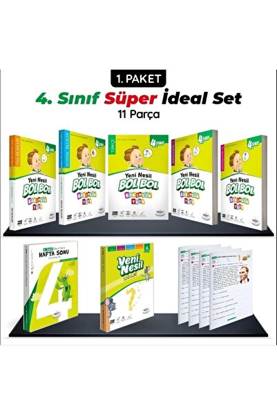 öğretmen evde 4. Sınıf Süper Ideal Set – 11 Parça – Öğretmen Evde Yayınları (...