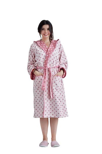 KİRAZHOME Μπουρνούζι για ενήλικες Pinky Minky
