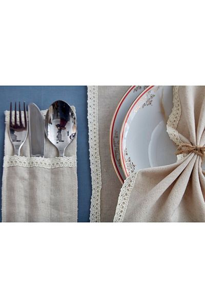 KİRAZHOME Helen 6-Piece Cream Laced American Service + θήκη για κουτάλι