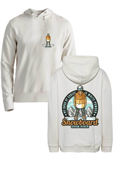 Alfa Tshirt سويت شيرت Snowboard Snow Rider Ecru