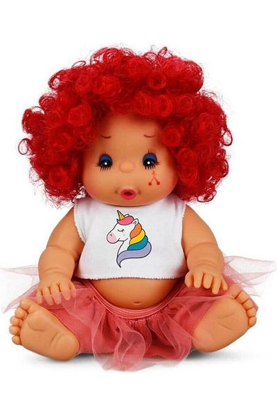 Sunman 23 cm Red Afro Baby with Curly Hair - 23488
