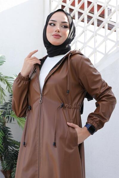 benguen 1214 Long Leather Cap Tan