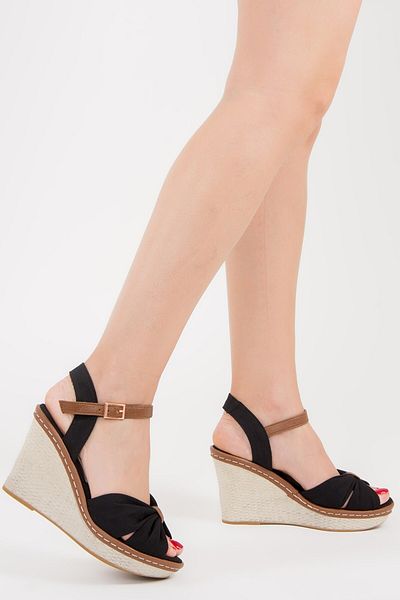 Fox Shoes Black Women's Wedge Heeled Shoes F674040405