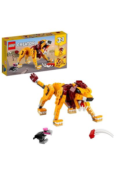 LEGO مجموعة ألعاب كريتور 3 في 1 وايلد ليون 31112 3 في 1 (224 قطعة)