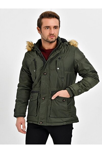DYNAMO Erkek Su Geçirmez Suni Kürk Kalın Kaban 3090