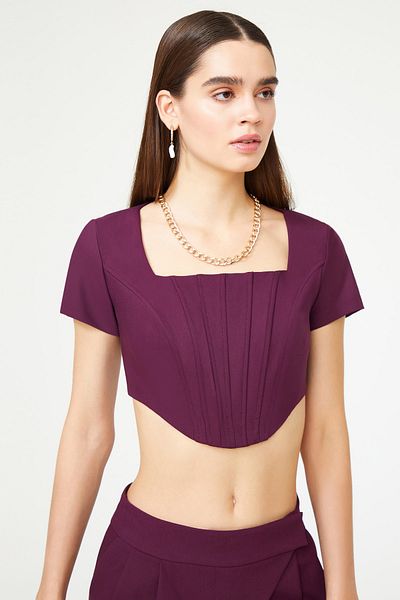 adL Kurzärmlige Bluse mit Korsett-Detail