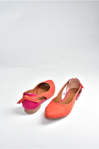 Fox Shoes Női narancssárga velúr balerinák