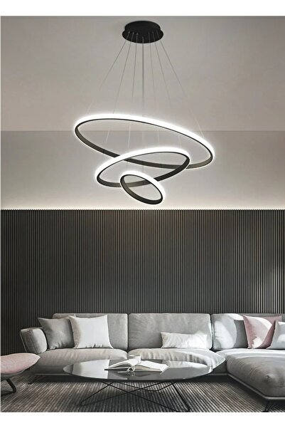luxury modern aydınlatma Alyans Model Ledli Avize Beyaz Işık Salon Oturma Oda...