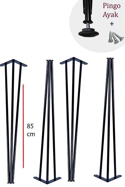 Evnalia Suport de tip fagure de 85 cm și picior de dulap țeavă cu profil metalic picior de ac de păr Masă de bar înaltă 4 bucăți Pingolu