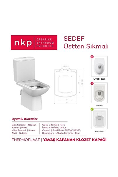 FİBAFLEX Nkp Sedef Amartisörlü Klozet Kapağı