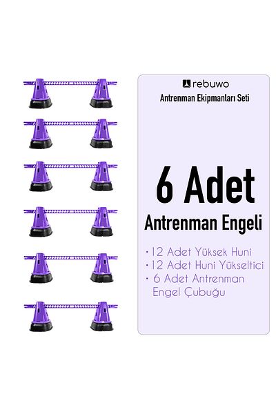 Rebuwo 6-Piece Training and Jumping Obstacle Set - High Funnel, Multifunctional and Riser
