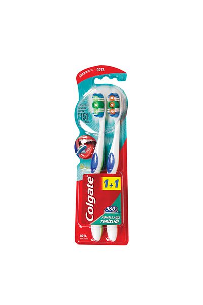 Colgate Toothbrush 360* 1+1 - Medium Complete Oral Cleaning