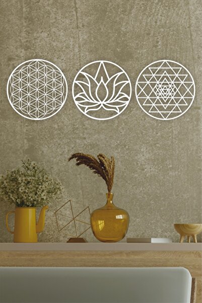 UNT مجموعة الهندسة المقدسة 3'l Sri Yantra، زهرة اللوتس، زهرة الحياة لتزيين ال...