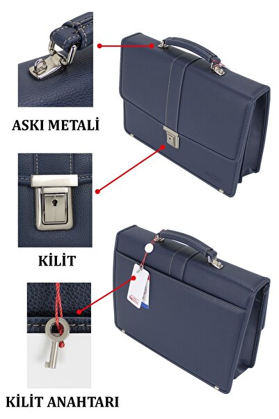 Case Club حقيبة كتف للرجال - قفل ميكانيكي متوافق مع ورق A4