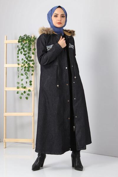 Modamihram Вишитий джинсовий піджак сірий 9492