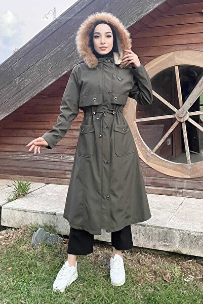 Modamihram Kuşgözü Detaylı Detaylı Armalı Mont Haki 10354