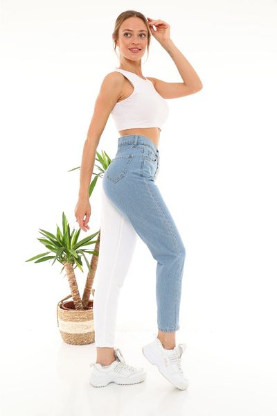 KOTOLOG Blocuri de culoare dublă Boyfriend Jean