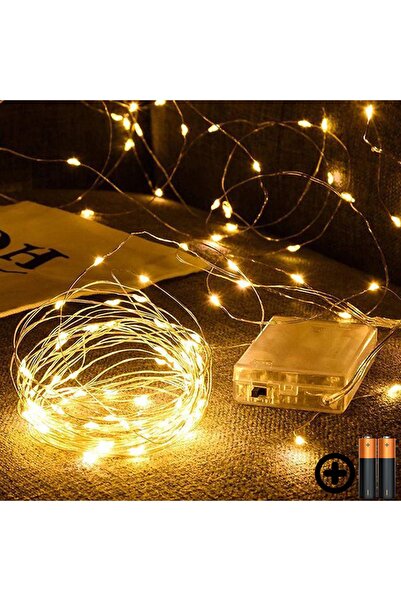 Mashotrend 5 Metre Sarı Peri Led + Pil - Sarı Işık Led Aydınlatma - Dekoratif...