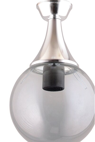 GYK LİGHT Minel Tekli Beyaza Krom Detaylı Modern Avize