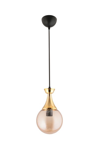 GYK LİGHT Minel Single Black Gold Detailed Chandelier