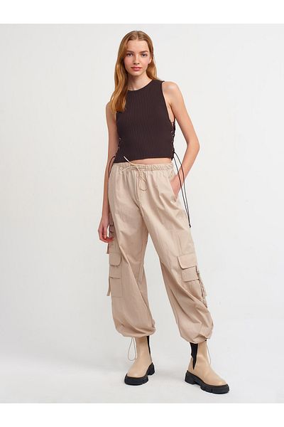 Dilvin 70389 Παντελόνι Parachute Cargo-μπεζ