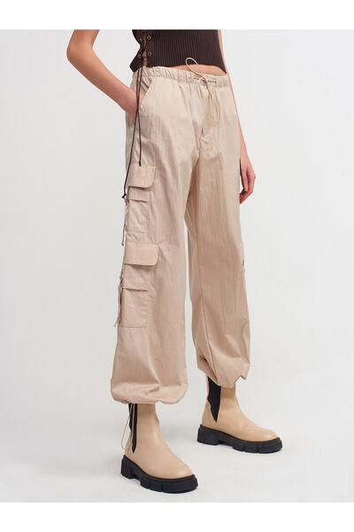 Dilvin 70389 Paraşüt Kargo Pantolon-bej