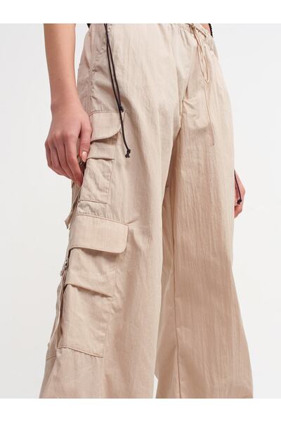 Dilvin 70389 Paraşüt Kargo Pantolon-bej