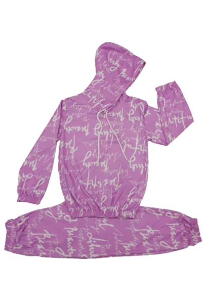 Melek Bebeğim Girl's Pink Patterned Hooded Tracksuit Set 8-9 Years - 15-16 Years