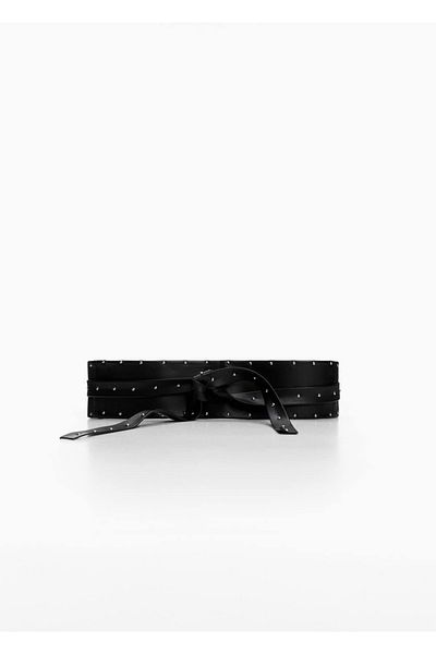 MANGO Woman Studded Knot Detailed Belt