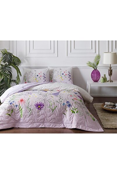 Taç April Lila Tek Kişilik Kapitoneli Nevresim Takımı