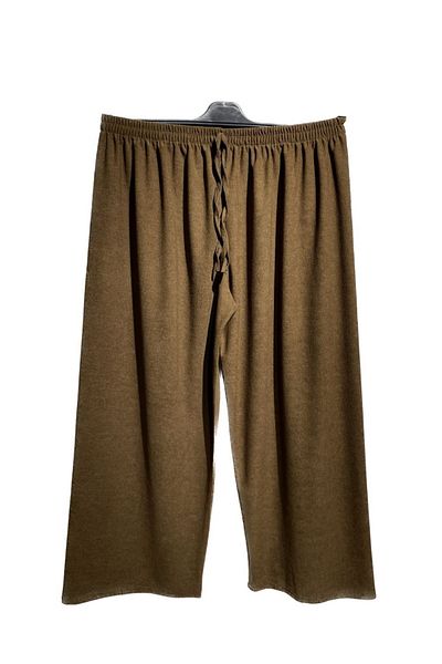 FATELLA Women's Mother Elastic Waist Standard Normal Size Comfortable Pattern Combed Cotton Trousers