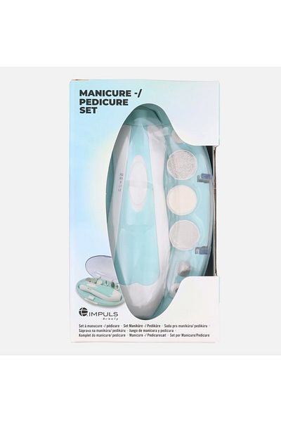 QUEEN AKSESUAR German Quality Manicure Pedicure Rasp Nail Care Set with Box and Changeable Head