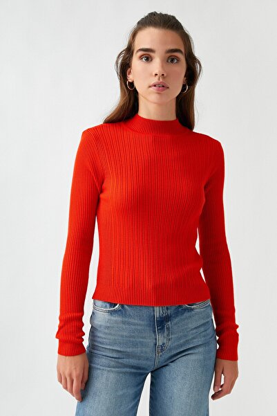 Koton Magas gallérral bordázott Basic pulóver