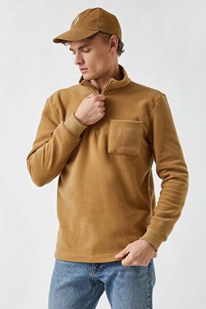 Koton Hnědá mikina Pocket Fleece