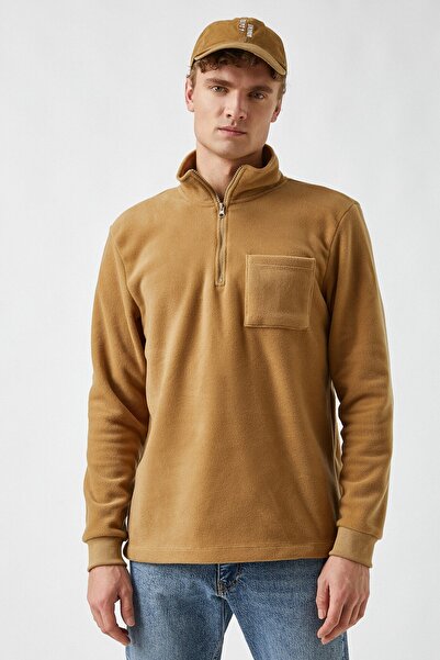 Koton Hnědá mikina Pocket Fleece