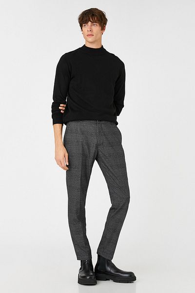Koton Grau karierte Herrenjeans 3WAM40026HW