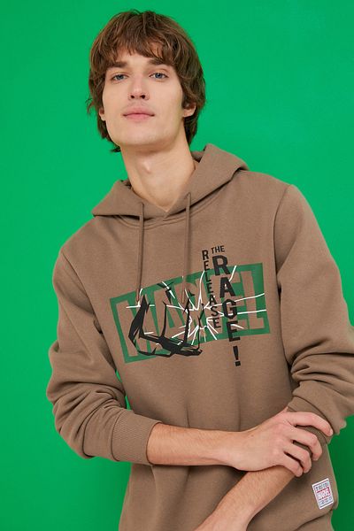 Koton Мъжки кафяв суичър 3WAM70444MK
