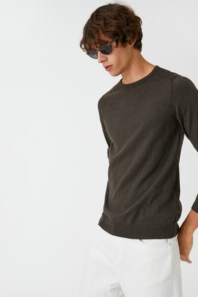 Koton Brauner Herrenpullover 3WAM70013HT