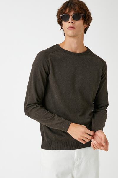 Koton Brauner Herrenpullover 3WAM70013HT