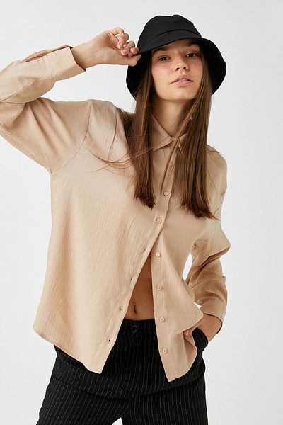 Koton Women's Beige Shirt 3WAL60107IW