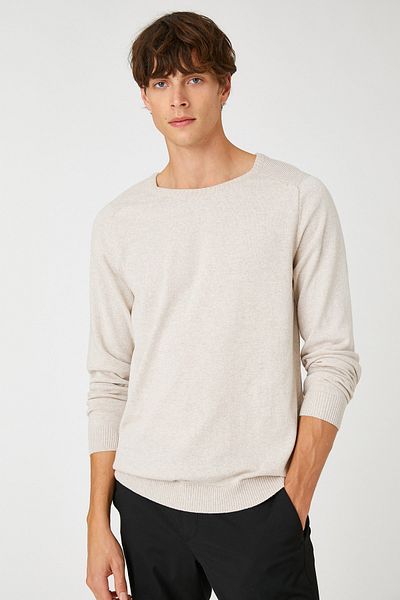 Koton Beigefarbener Herrenpullover 3WAM70013HT