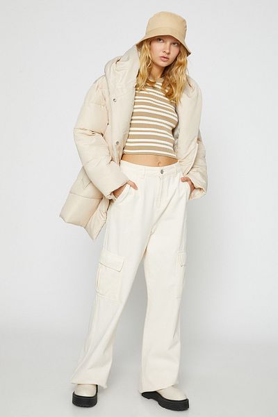 Koton Women's Beige Coat 3WAL00020IW