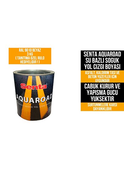 Senta Boya Senta Aquaroad Su Bazlı Yol Çizgi Boyası 3 Kg