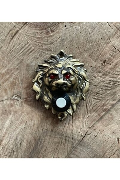 Ars Aslan Model Antik Pirinç Zil Düğmesi El Yapımı Antik Zil Düğmesi