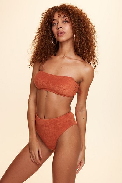 No Gossip Simone Strapless Bandage Πετσέτα Μπικίνι Μονό Κορυφαίο Κανέλα 229116