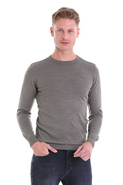 Hatemoğlu Μάλλινο πουλόβερ Mink Comfort Fit Plain Crew Neck