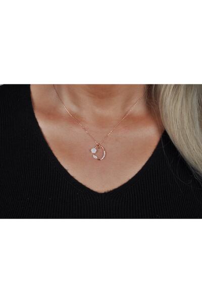 EZİLA SİLVER Manolya Çiçekli Gümüş Harfli Kolye [ O ]