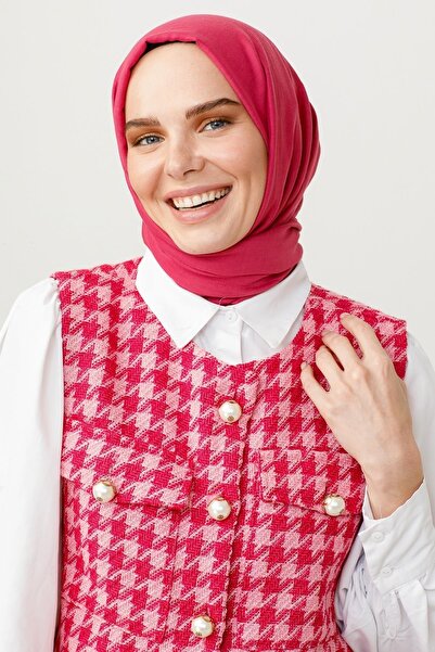 VALORSCARF Şeker Fuşya Pamuk Kraş Şal
